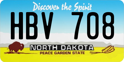 ND license plate HBV708