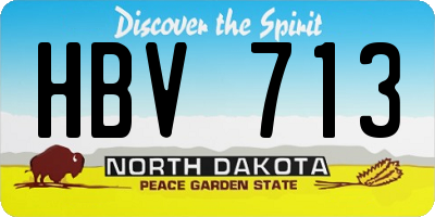 ND license plate HBV713