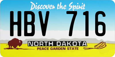 ND license plate HBV716