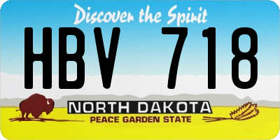 ND license plate HBV718