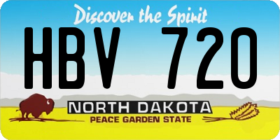 ND license plate HBV720