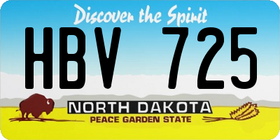 ND license plate HBV725