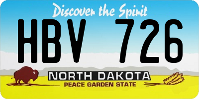 ND license plate HBV726