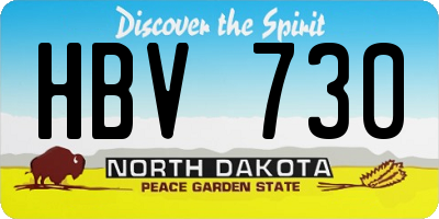 ND license plate HBV730