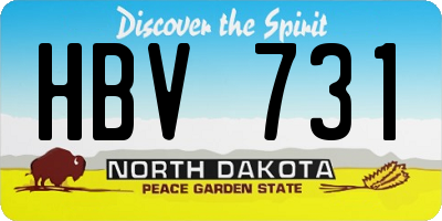 ND license plate HBV731