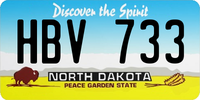 ND license plate HBV733