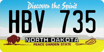 ND license plate HBV735