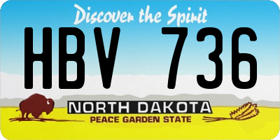 ND license plate HBV736