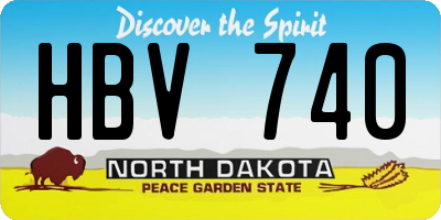 ND license plate HBV740