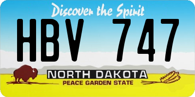 ND license plate HBV747