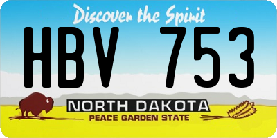 ND license plate HBV753