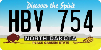 ND license plate HBV754