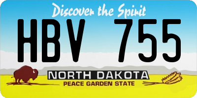 ND license plate HBV755