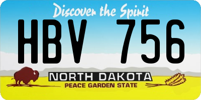 ND license plate HBV756