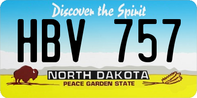 ND license plate HBV757