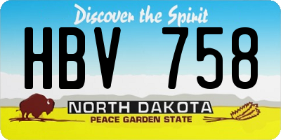 ND license plate HBV758