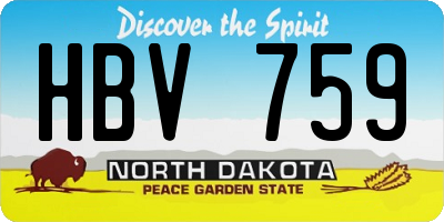 ND license plate HBV759