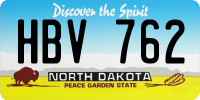 ND license plate HBV762