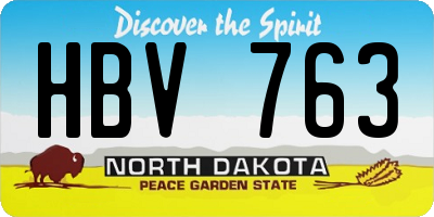 ND license plate HBV763