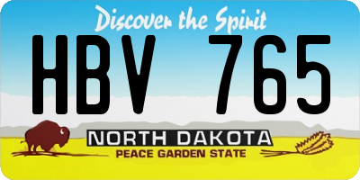 ND license plate HBV765