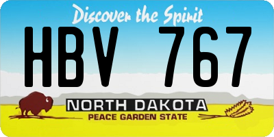 ND license plate HBV767