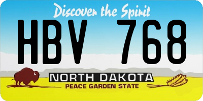 ND license plate HBV768