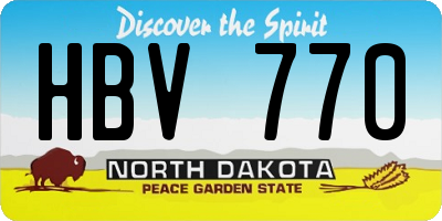 ND license plate HBV770