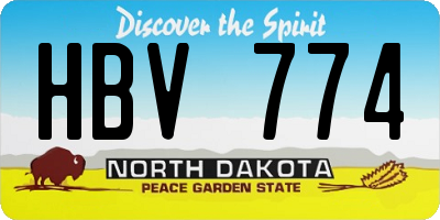 ND license plate HBV774