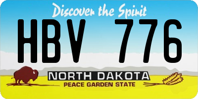 ND license plate HBV776