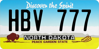 ND license plate HBV777