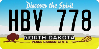 ND license plate HBV778