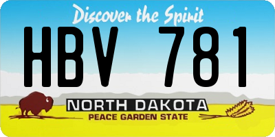 ND license plate HBV781