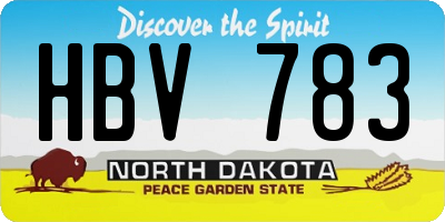 ND license plate HBV783