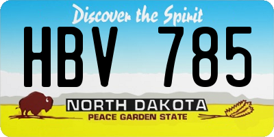 ND license plate HBV785