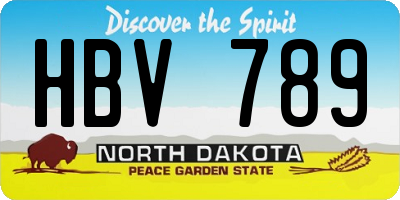 ND license plate HBV789