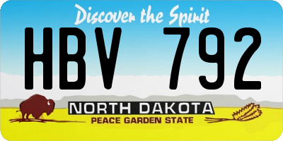 ND license plate HBV792