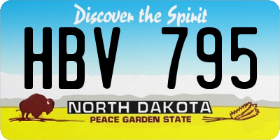 ND license plate HBV795