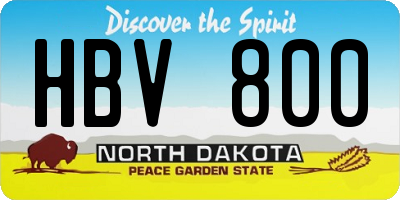 ND license plate HBV800