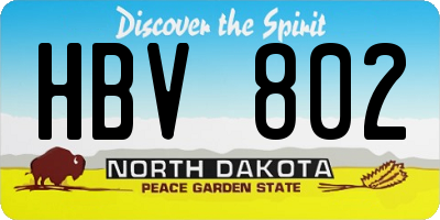 ND license plate HBV802