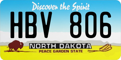 ND license plate HBV806