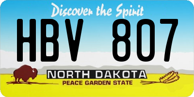 ND license plate HBV807