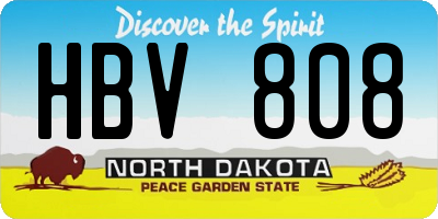 ND license plate HBV808