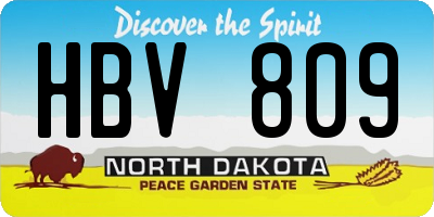 ND license plate HBV809