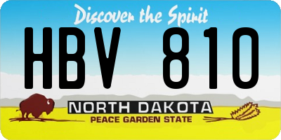 ND license plate HBV810