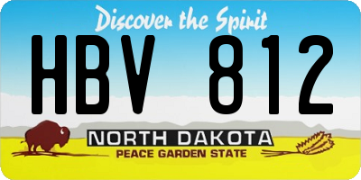 ND license plate HBV812