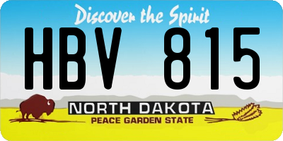 ND license plate HBV815