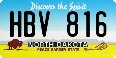 ND license plate HBV816