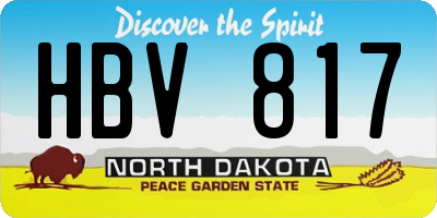 ND license plate HBV817