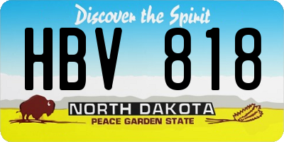 ND license plate HBV818