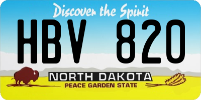 ND license plate HBV820